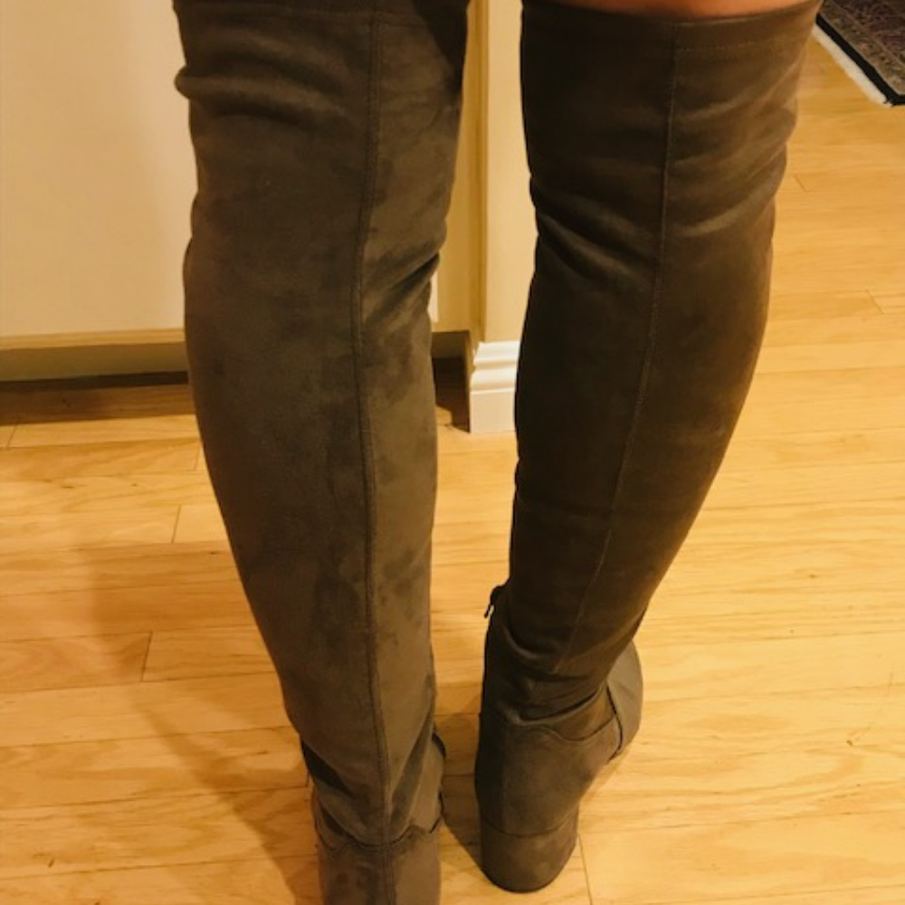 8100 Melrose High Knee Faux Suede Italian Boots - Picture 4 of 5